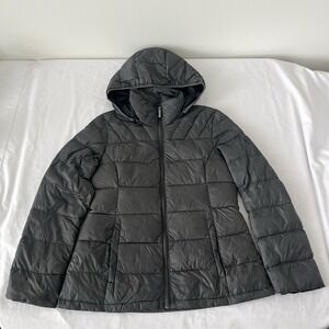 Michael Kors Packable Down Jacket Ultra Lightweight Hood Petite Gray PS